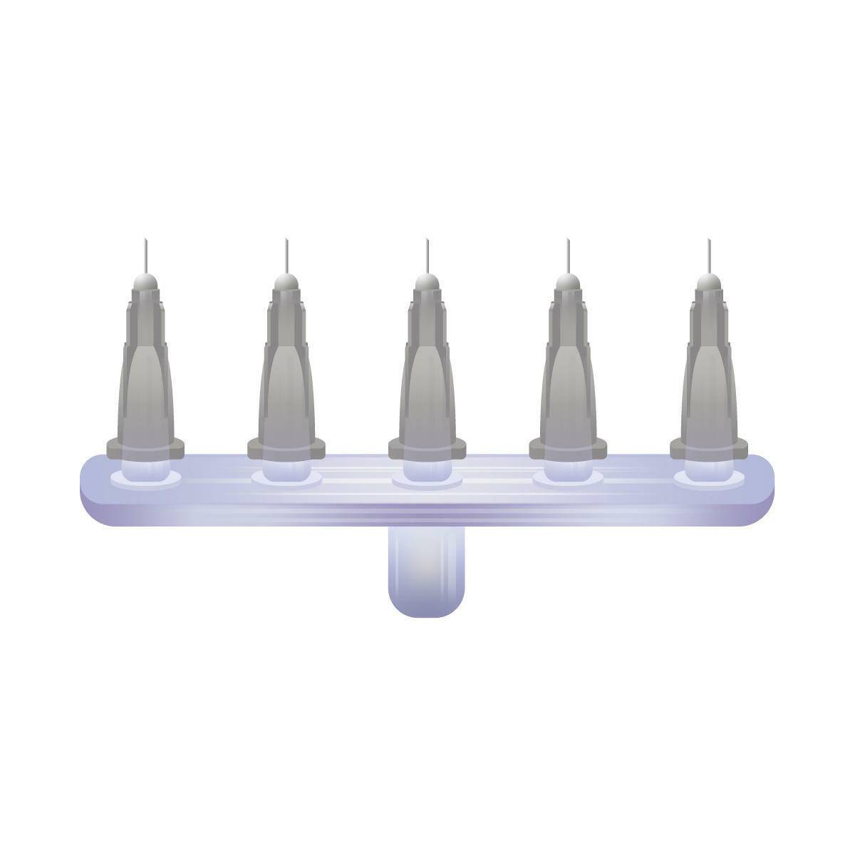 27g Grå 4mm x 5 Meso-relle multiinjektor